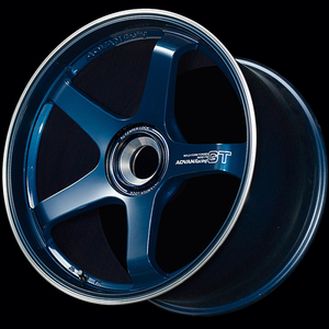 Advan GT for Porsche 21x11.0 / +60 Offset / 5-130 / 71.8mm Bore / Racing Titanium Blue & Ring