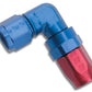 Russell Performance -8 AN Red/Blue 90 Degree Forged Aluminum Swivel Hose End