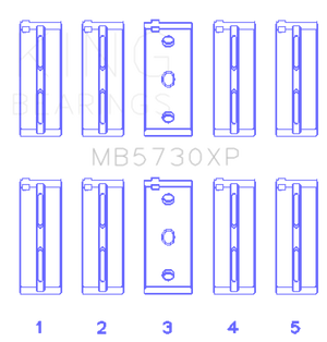 King Engine Bearings Lancia 2.0L HF - (Size STD) Performance Main Bearing Set