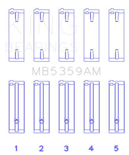 King Engine Bearings Mazda Fe 2.0L (Size +0.25mm) Main Bearing Set