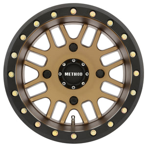 Method MR406 UTV Beadlock 14x10 5+5/-2mm Offset 4x156 132mm CB Method Bronze w/Matte Blk Ring Wheel