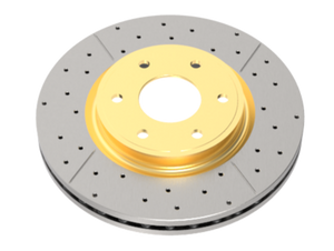 DBA 99-04 Chevrolet Silverado 2500 6.0L (M/T) Rear Drill & Slot Street Series Rotor (w/Gold Hat)