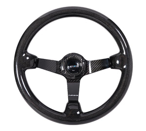 NRG Carbon Fiber Steering Wheel (350mm) Deep Dish - Full Carbon