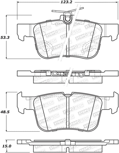 StopTech 13-18 Lincoln MKZ / Ford Fusion Street Select Rear Brake Pads