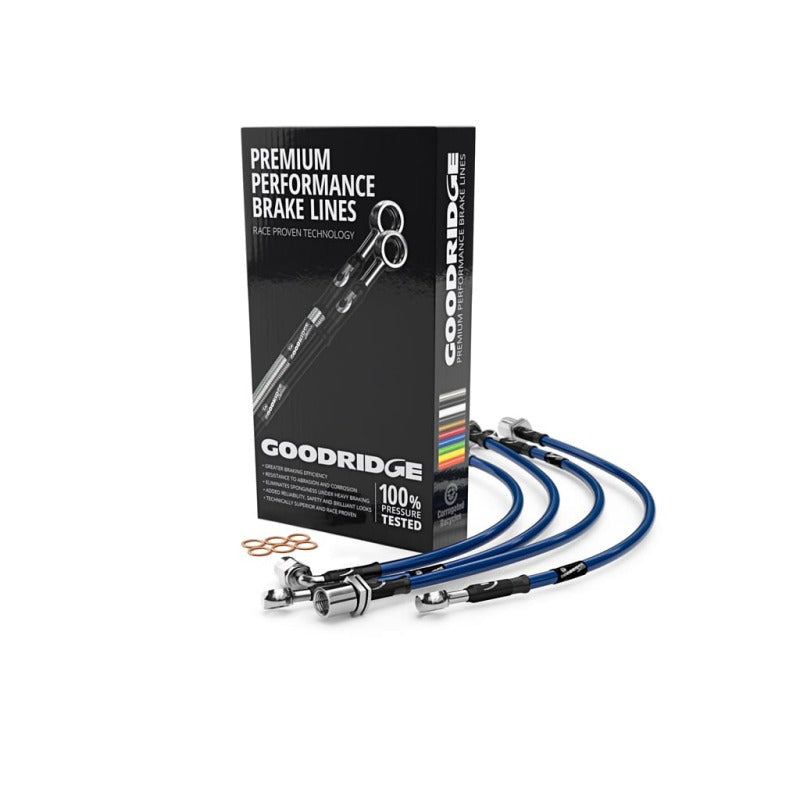 Goodridge 06-11 Honda Civic Si Stainless Steel Brake Lines - Electric Blue