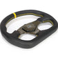 NRG Carbon Fiber Flat Bottom Steering Wheel (320mm) Green CF Center w/Green Stitch/Center Mark