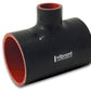 Vibrant 4 Ply Reinforced Silicone T Adapter - 2in Outlet ID x 4in OAL x 1in Branch ID (BLACK)