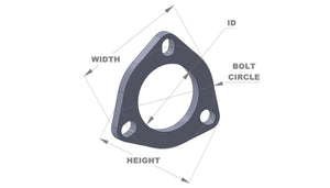 Vibrant 3-Bolt T304 SS Exhaust Flanges (2.5in I.D.) - 5 Flange Bulk Pack