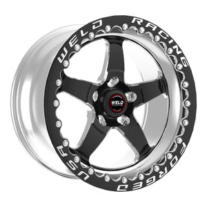 Weld S71 17x10.5 / 5x4.5 BP / 6.2in. BS Black Wheel (High Pad) - Black Single Beadlock MT