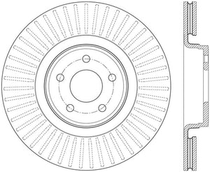 StopTech 14+ Ford Focus ST w/ 335mm Brakes Front Right Slotted & Drilled Rotor