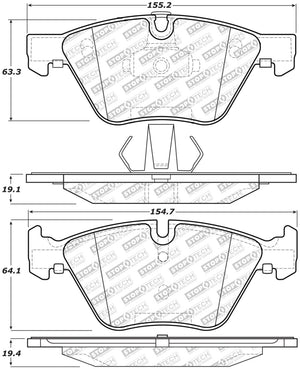 StopTech 06-16 BMW 325i Street Select Brake Pads - Front