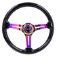 NRG Reinforced Steering Wheel (350mm / 3in. Deep) Blk Multi Color Flake w/ Neochrome Center Mark