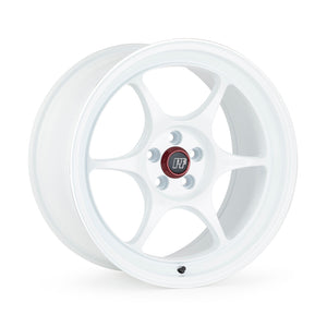 Enkei PF06 17x7.5 4x100 38mm Offset 75mm Bore White Wheel w/ Machined Lip ** SPECIAL ORDER**