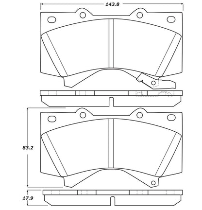 StopTech 07-17 Toyota Tundra Street Performance Front Brake Pads