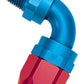 Russell Performance -12 AN Red/Blue 90 Deg Full Flow Swivel Pipe Thread Hose End (With 1/2in NPT)