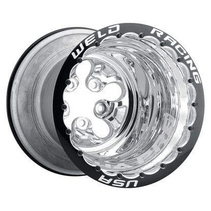 Weld Alpha Pro 15x14 / 5x5 BP / 3in BS Polish CTR Polish MT Wheel - Polish Double Beadlock MT