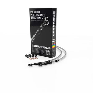 Goodridge 90-04 Kawasaki ZZR600 D1-E12H Race Clear Brake Lines w/Black Fittings