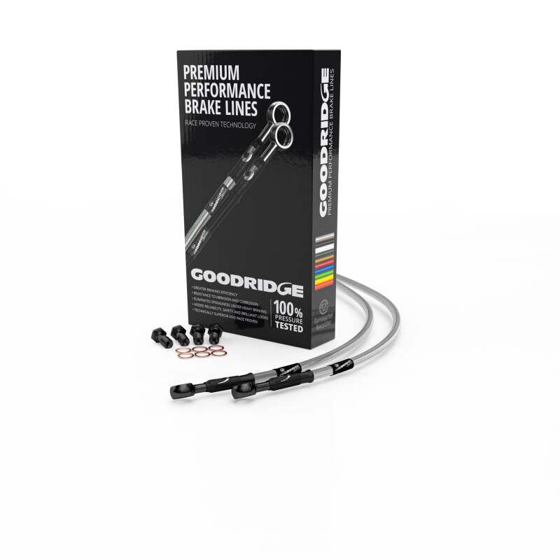 Goodridge 77-80 BMW R80/7 Full Clear Front SS Brake Lines w/Black Fittings