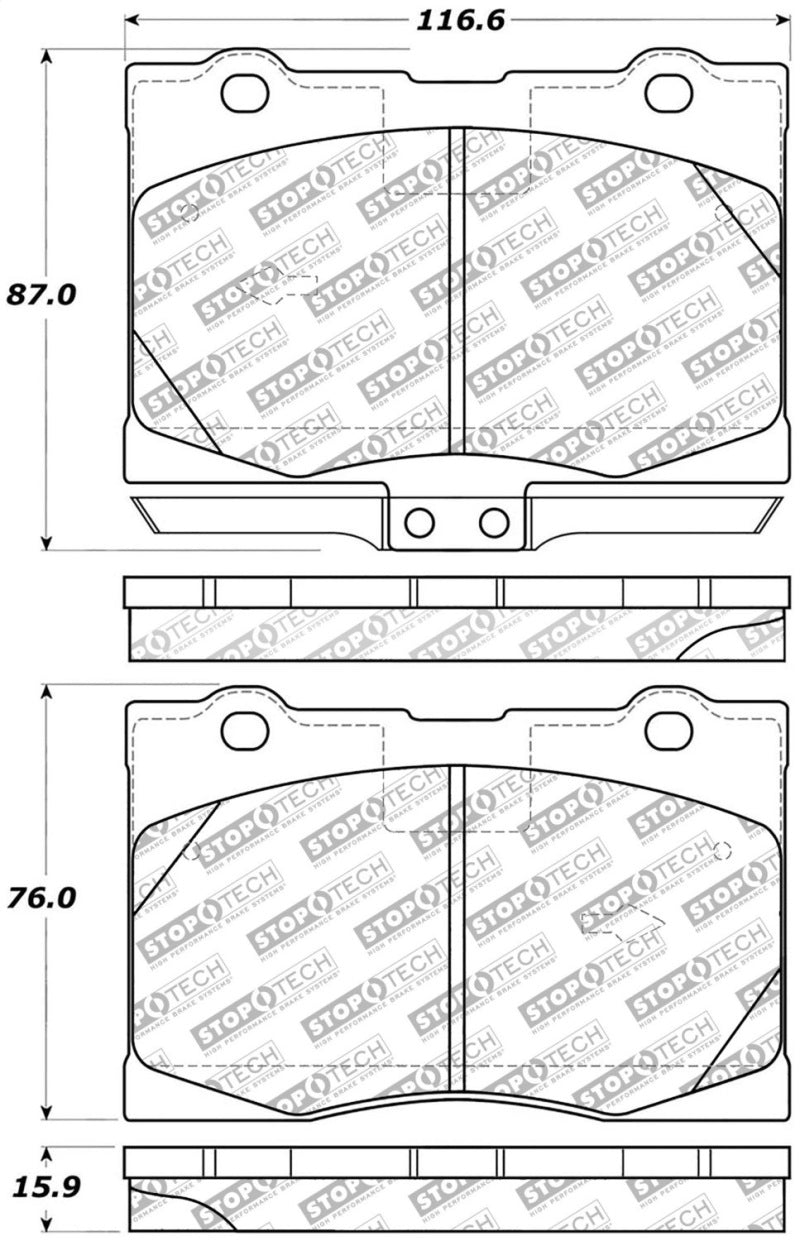 StopTech 05-12 Acura RL Street Select Front Brake Pads