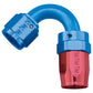 Russell Performance -8 AN Red/Blue 120 Degree Full Flow Swivel Hose End (With 3/4in Radius)