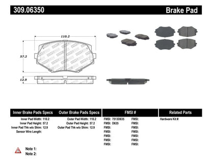 StopTech Performance 94-97/99-05 Miata w/Normal Suspension Front Brake Pads D635