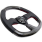 NRG Carbon Fiber Steering Wheel (320mm) Flat Bottom & Leather Trim w/Red Stitching