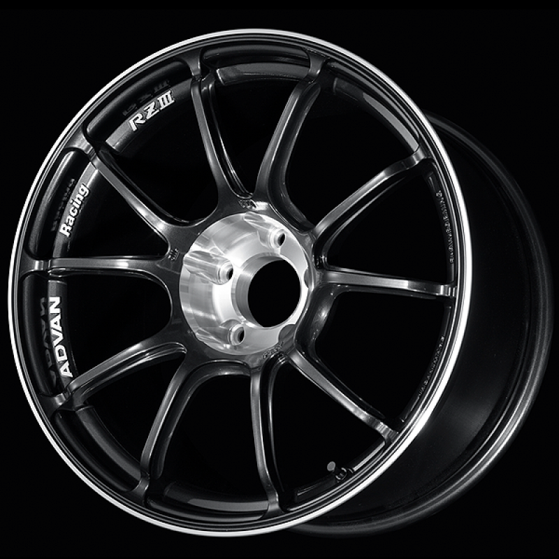Advan RZIII 18x7.5 / +49 Offset / 5x100 BC / 63mm Bore / Black Gun Metallic & Diamond Cut