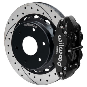 Wilwood 03-08 Audi A4 FNSL4R Rear Big Brake Kit 12.88in Drilled & Slotted Rotor - Black