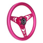 NRG Aluminum Steering Wheel 330mm - Arow Cutout - Ergonomic Grip - Anadized Pink