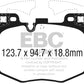 EBC 2017+ BMW 530 2.0L Turbo (G30) Greenstuff Front Brake Pads