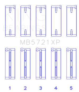 King Engine Bearings Nissan SR20DET (GTiR) 16V Performance Main Bearing Set - Size STD