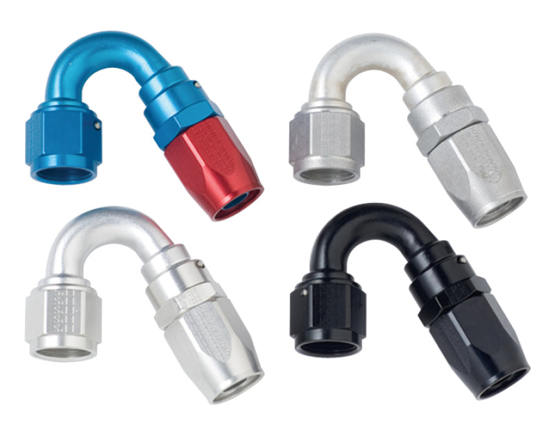 Fragola -4AN x 150 Degree Power Flow Hose End - Blue/Red