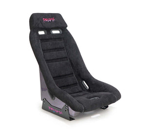 NRG GT Retro Bucket Seat - Black Vegan Leather Black Stitching Multicolor Fiberglass Back w/ Glitter