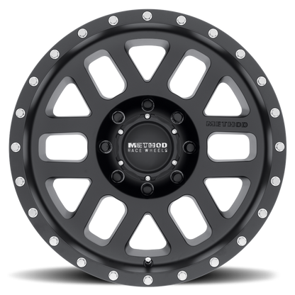 Method MR306 Mesh 18x9 -12mm Offset 8x6.5 130.81mm CB Matte Black Wheel