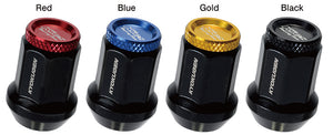 Project Kics Kyokugen Lug Nut Set (20) 12x1.25 Black Aluminum w/Gold Cap