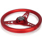 NRG Aluminum Steering Wheel 330mm - Arow Cutout - Ergonomic Grip - Anadized Red