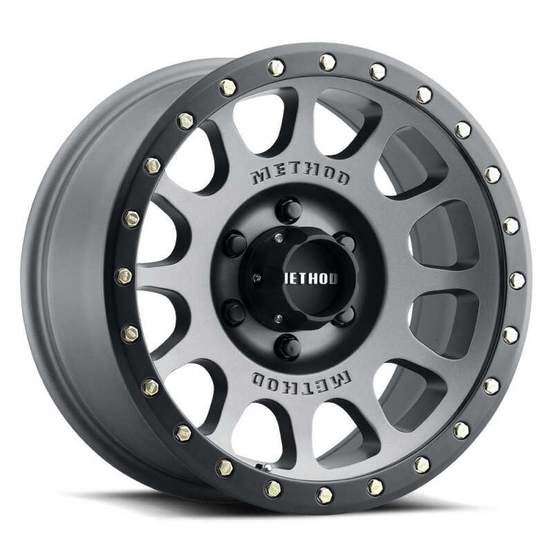 Method MR305 NV 17x8.5 / 0mm Offset / 8x6.5 BP / 130.81mm CB /  Titanium - Matte Black Lip Wheel