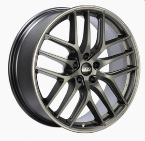 BBS CC-R 20x8 5x112 ET27 Satin Platinum Polished Rim Protector Wheel -82mm PFS/Clip Required