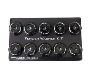 NRG Fender Washer Kit w/Color Matched M6 Bolt Rivets For Plastic (Black) - Set of 10