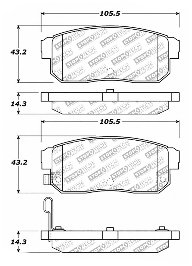 StopTech 04-11 Mazda RX-8 Street Select Rear Brake Pads