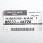 New Genuine OEM Nissan 13-19 Sentra Passenger Rear Door Weatherstrip 82830-4AF2A