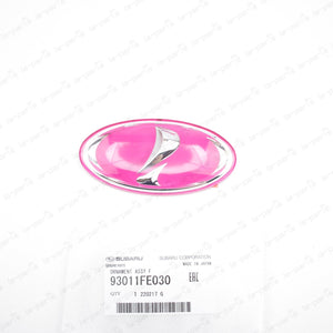 NEW GENUINE SUBARU IMPREZA WRX STI PINK "I" FRONT GRILL EMBLEM 4" X 2" BADGE