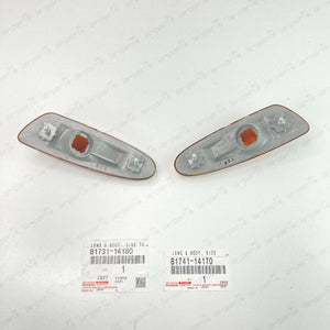 TOYOTA 00-06 CELICA ZZT231 97-02 SUPRA JZA80 JDM AMBER SIDE MARKER BUMPER LENSES