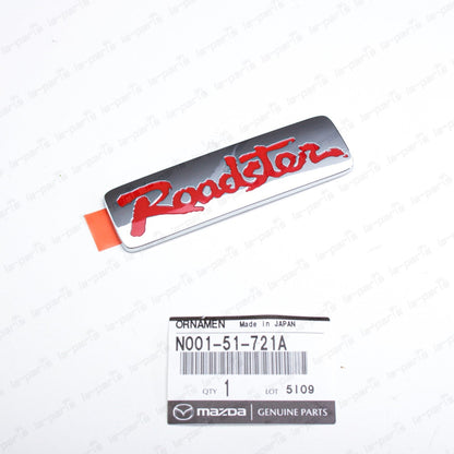 New Genuine OEM Mazda MX-5 Miata Rear Red Roadster Badge N001-51-721A