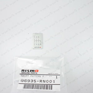 JDM GENUINE NISMO 6 SPEED CONSOLE SHIFT PATTERN BADGE ALUMINUM EMBLEM 96935RN001