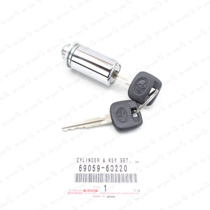 NEW GENUINE TOYOTA FJ CRUISER CYLINDER & KEY SET SPARE WHEEL LOCK 69059-60220