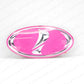 NEW GENUINE SUBARU IMPREZA WRX STI PINK "I" FRONT GRILL EMBLEM 4" X 2" BADGE