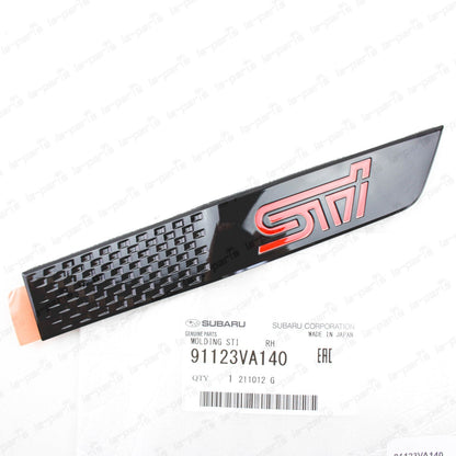 New Genuine OEM Subaru 15-16 WRX STi Black Passenger Fender Emblem Molding Badge