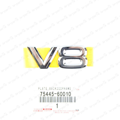 New Genuine Toyota Land Cruiser LX470 GX470 Rear Backdoor V8 Emblem 75445-60010