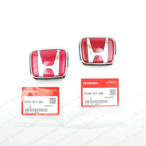 GENUINE HONDA INTEGRA DC2 DB8 TYPE-R FRONT & REAR EMBLEMS JDM ITR RED BADGES OEM